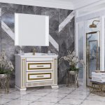 Комплект мебели Опадирис Оникс 100 белый/золотая патина