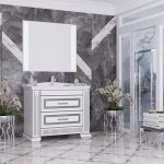 Комплект мебели Опадирис Оникс 100 белый/серебряная патина